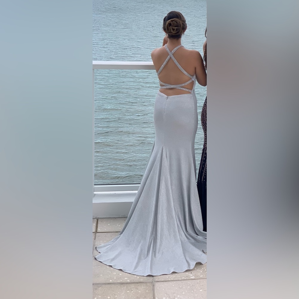 Silver prom dress